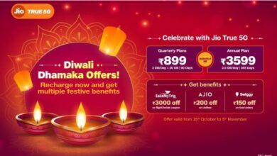 Reliance Jio Unveils Special Diwali Offers on Rs 899 and Rs 3,599 Prepaid Plans